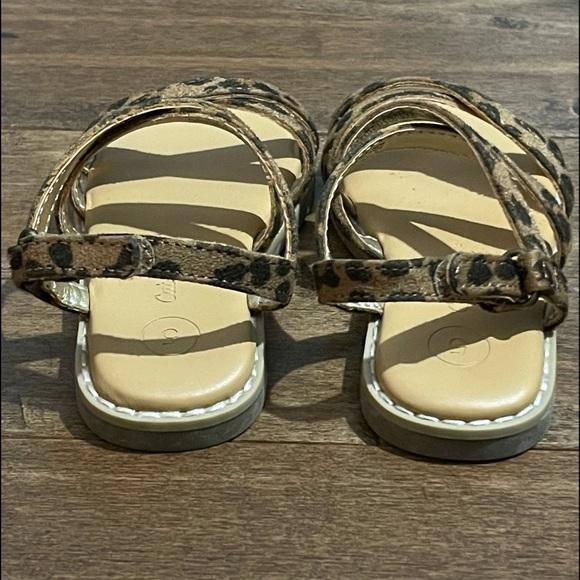 nwot CAT & JACK || Crisscross Sandals | Black Tan Leopard || Toddler size 5 - Picture 5 of 7